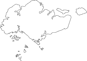 Singapore outline map - Destination Singapore - Lineupping