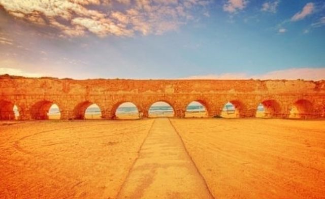 View of Caesarea Aqueduct beach, Israel - Destination Middle East - Lineupping