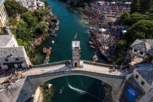 Jonathan Paredes diving at Mostar - Red Bull Cliff Diving 2019 - Lineupping