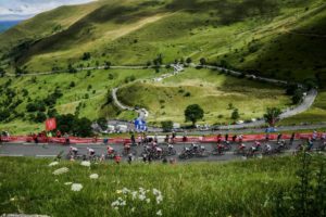 Tour de France 2019 stage 12 on green pyrenees 