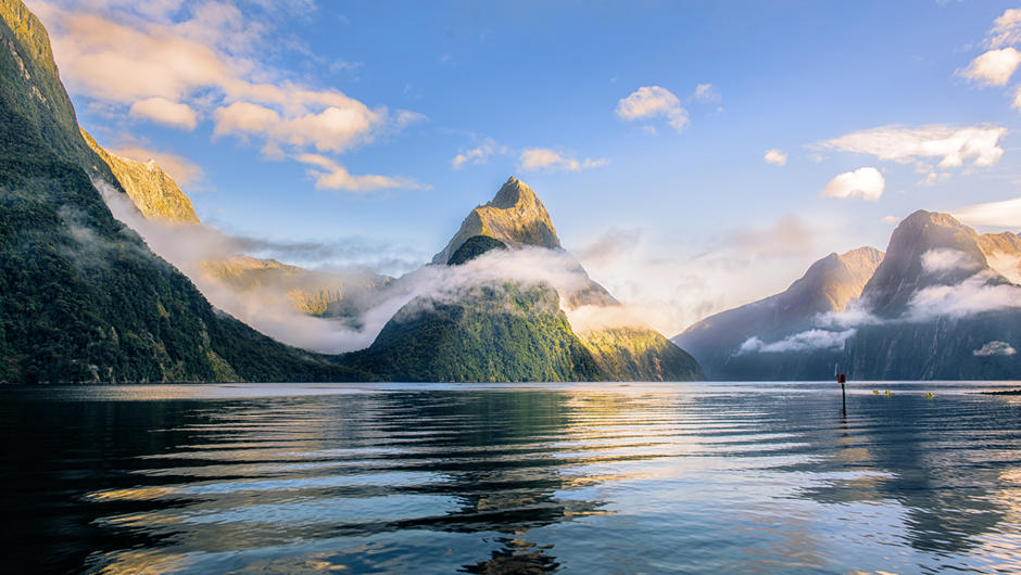 Mitre Peak view from lake by New Zealand official - New Zealand travel tips - Lineupping.com